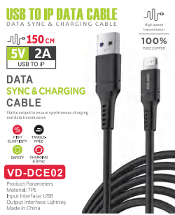 VEN DENS USB TO LIGHTNING CABLE 2A