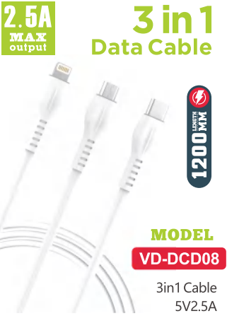VEN DENS 3 IN 1 DATA CABLE